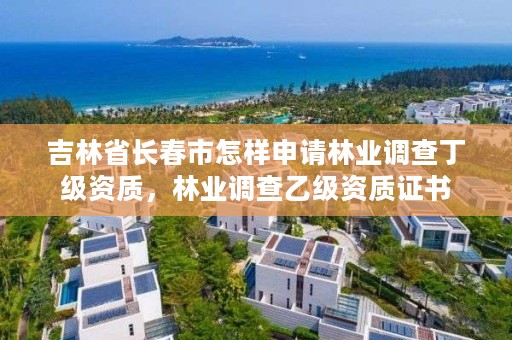 吉林省长春市怎样申请林业调查丁级资质，林业调查乙级资质证书