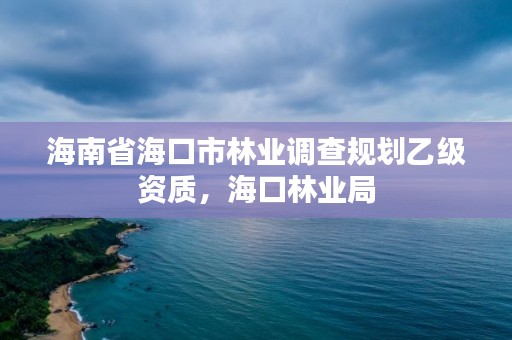 海南省海口市林业调查规划乙级资质，海口林业局