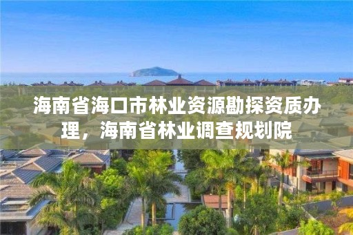 海南省海口市林业资源勘探资质办理，海南省林业调查规划院