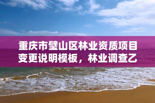 重庆市璧山区林业资质项目变更说明模板，林业调查乙级资质转让