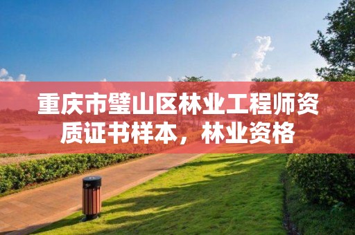 重庆市璧山区林业工程师资质证书样本，林业资格