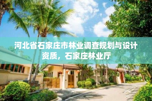 河北省石家庄市林业调查规划与设计资质，石家庄林业厅