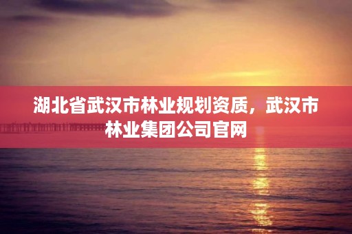 湖北省武汉市林业规划资质，武汉市林业集团公司官网