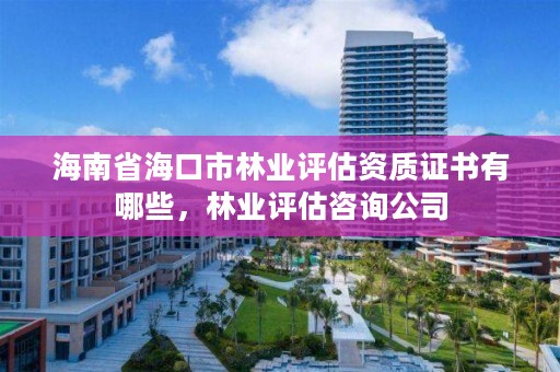 海南省海口市林业评估资质证书有哪些，林业评估咨询公司