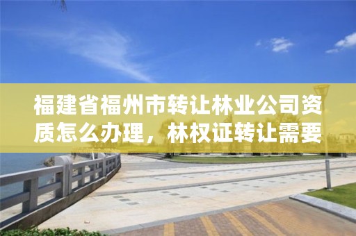 福建省福州市转让林业公司资质怎么办理，林权证转让需要交哪些费用