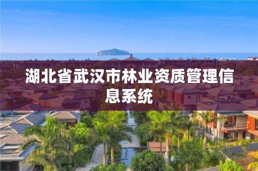 湖北省武汉市林业资质管理信息系统