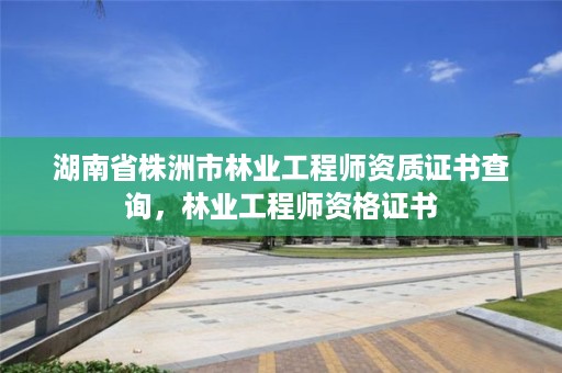 湖南省株洲市林业工程师资质证书查询，林业工程师资格证书