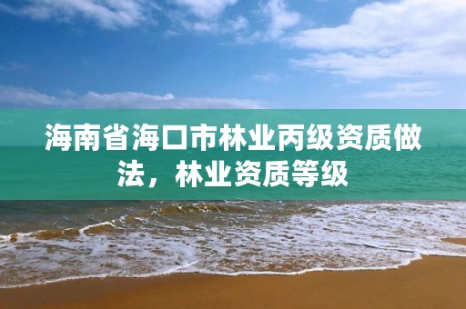 海南省海口市林业丙级资质做法，林业资质等级