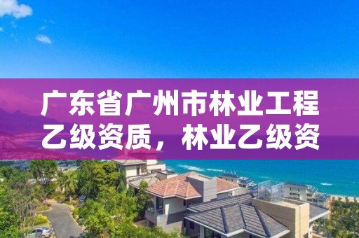 广东省广州市林业工程乙级资质，林业乙级资质业务范围