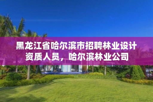 黑龙江省哈尔滨市招聘林业设计资质人员，哈尔滨林业公司