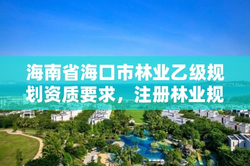 海南省海口市林业乙级规划资质要求，注册林业规划设计公司