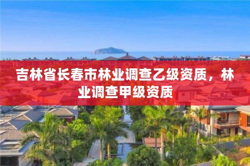 吉林省长春市林业调查乙级资质，林业调查甲级资质