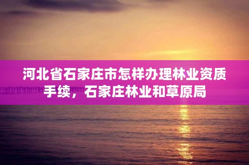 河北省石家庄市怎样办理林业资质手续，石家庄林业和草原局