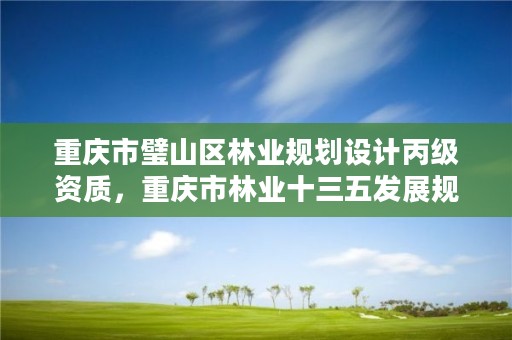 重庆市璧山区林业规划设计丙级资质，重庆市林业十三五发展规划