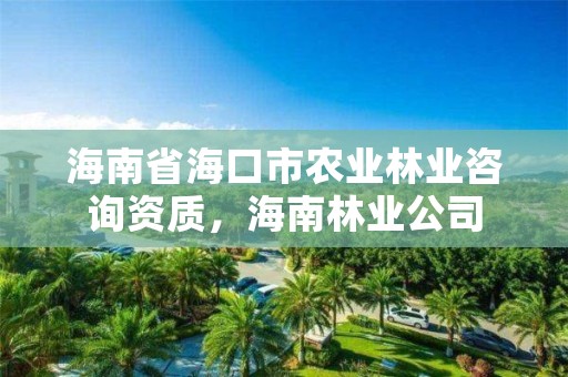 海南省海口市农业林业咨询资质，海南林业公司