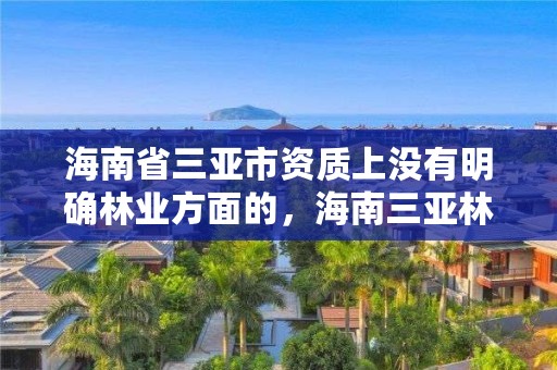 海南省三亚市资质上没有明确林业方面的，海南三亚林场