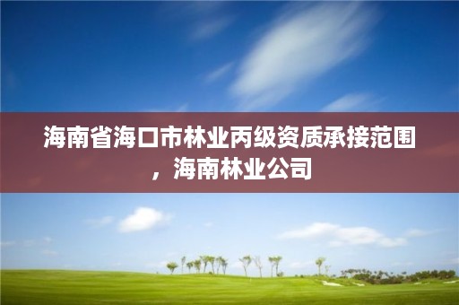 海南省海口市林业丙级资质承接范围，海南林业公司