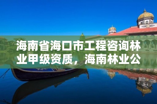 海南省海口市工程咨询林业甲级资质，海南林业公司