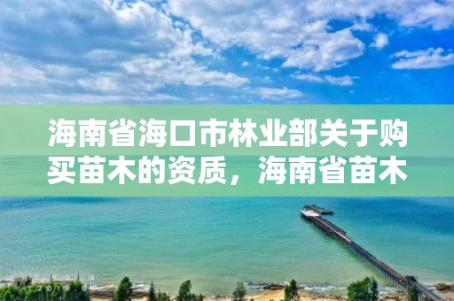 海南省海口市林业部关于购买苗木的资质，海南省苗木信息价