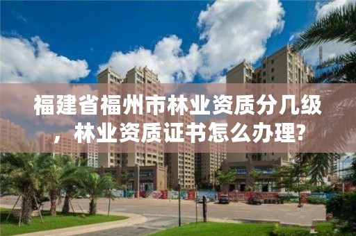 福建省福州市林业资质分几级，林业资质证书怎么办理?