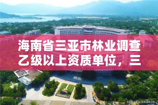 海南省三亚市林业调查乙级以上资质单位，三亚市林业局公开招聘