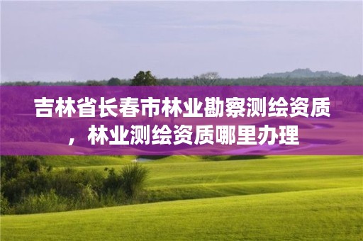 吉林省长春市林业勘察测绘资质，林业测绘资质哪里办理