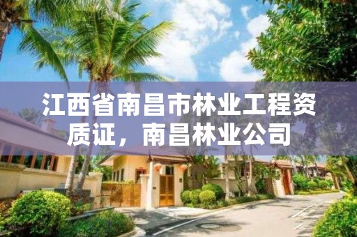 江西省南昌市林业工程资质证，南昌林业公司