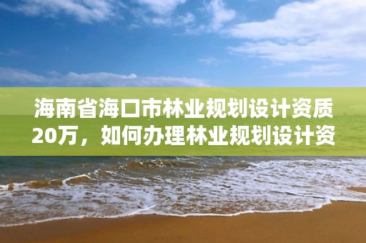 海南省海口市林业规划设计资质20万，如何办理林业规划设计资质