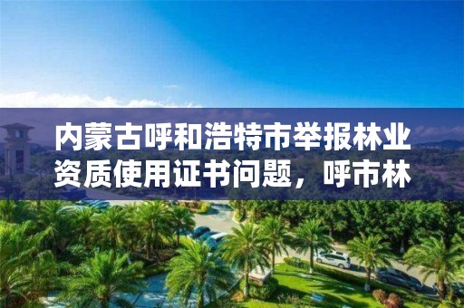 内蒙古呼和浩特市举报林业资质使用证书问题，呼市林草局