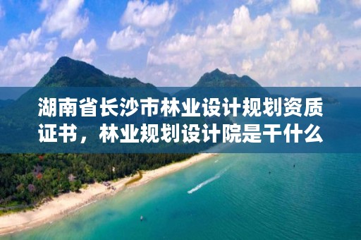 湖南省长沙市林业设计规划资质证书，林业规划设计院是干什么的