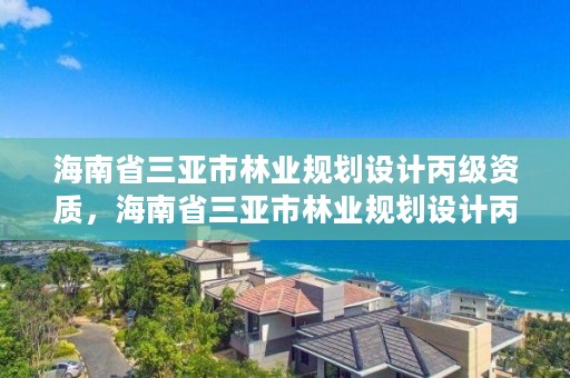 海南省三亚市林业规划设计丙级资质，海南省三亚市林业规划设计丙级资质企业