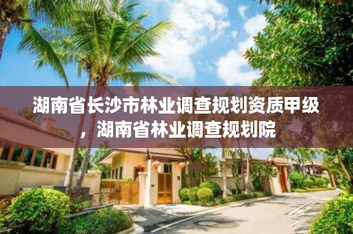 湖南省长沙市林业调查规划资质甲级，湖南省林业调查规划院