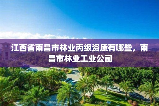 江西省南昌市林业丙级资质有哪些，南昌市林业工业公司