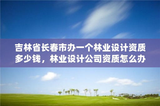 吉林省长春市办一个林业设计资质多少钱，林业设计公司资质怎么办