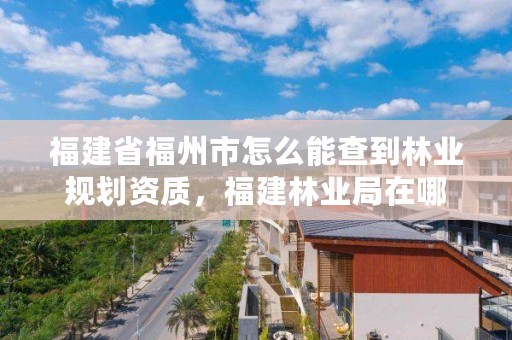 福建省福州市怎么能查到林业规划资质，福建林业局在哪