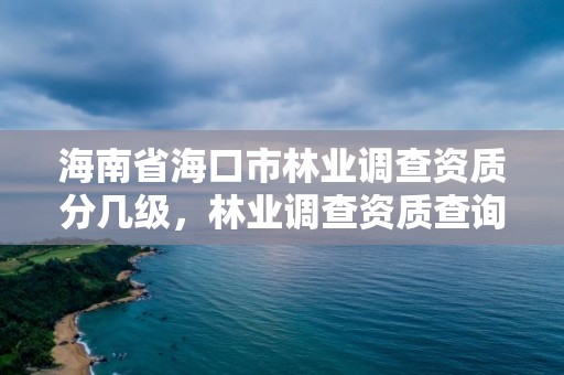 海南省海口市林业调查资质分几级，林业调查资质查询