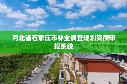 河北省石家庄市林业调查规划资质申报系统