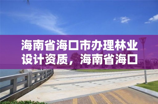 海南省海口市办理林业设计资质，海南省海口市办理林业设计资质的公司