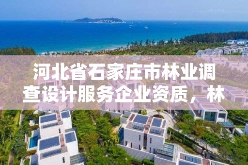 河北省石家庄市林业调查设计服务企业资质，林业调查设计资质放开