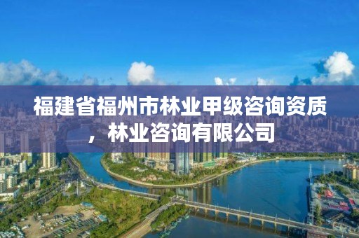 福建省福州市林业甲级咨询资质，林业咨询有限公司