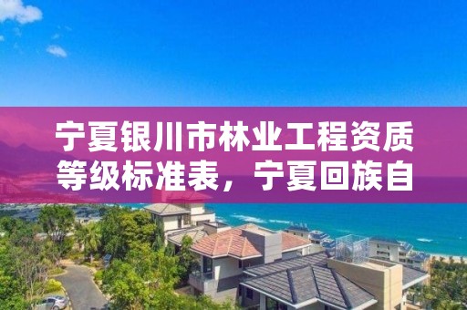 宁夏银川市林业工程资质等级标准表，宁夏回族自治区国营银川林场