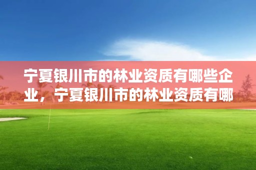 宁夏银川市的林业资质有哪些企业，宁夏银川市的林业资质有哪些企业呢