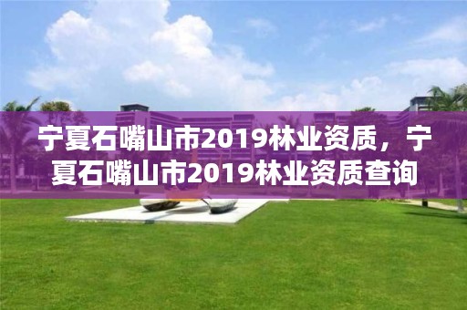 宁夏石嘴山市2019林业资质，宁夏石嘴山市2019林业资质查询