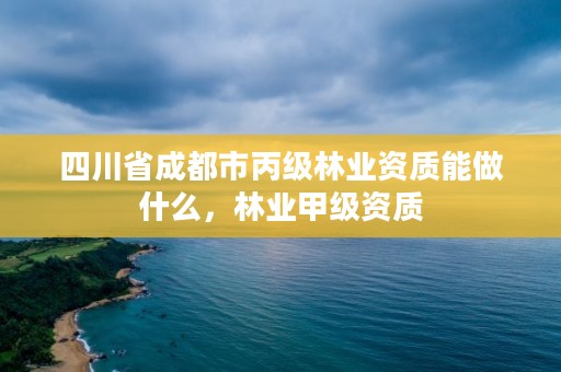 四川省成都市丙级林业资质能做什么，林业甲级资质