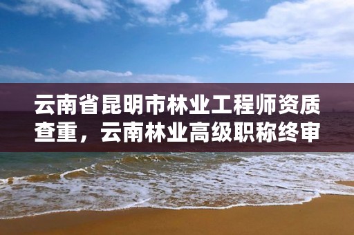 云南省昆明市林业工程师资质查重，云南林业高级职称终审时间