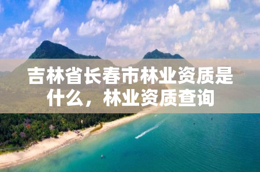 吉林省长春市林业资质是什么，林业资质查询