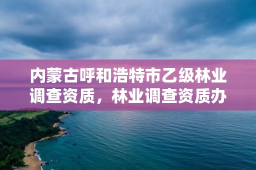 内蒙古呼和浩特市乙级林业调查资质，林业调查资质办理