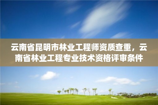 云南省昆明市林业工程师资质查重，云南省林业工程专业技术资格评审条件