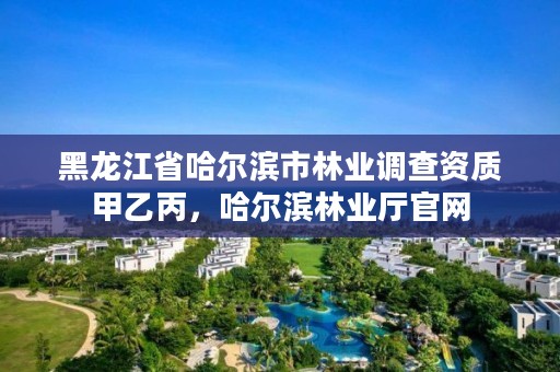 黑龙江省哈尔滨市林业调查资质甲乙丙，哈尔滨林业厅官网