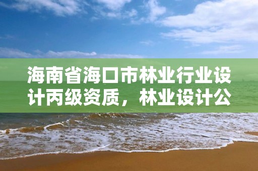 海南省海口市林业行业设计丙级资质，林业设计公司资质怎么办